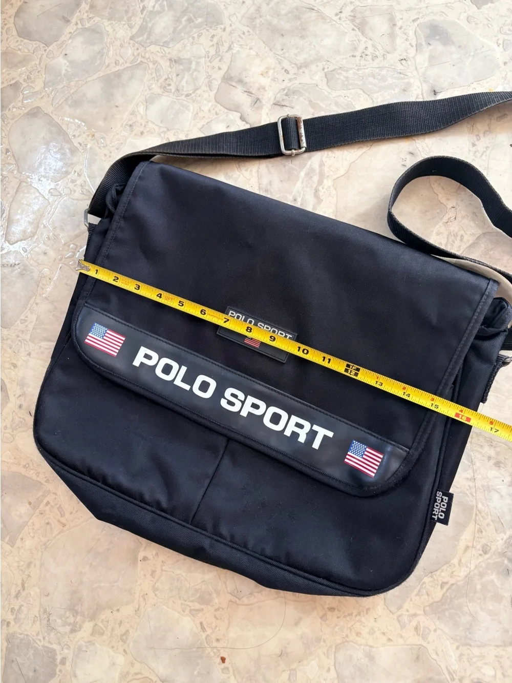 Vintage 90s Ralph Lauren Polo Sport American Flag Messenger Bag